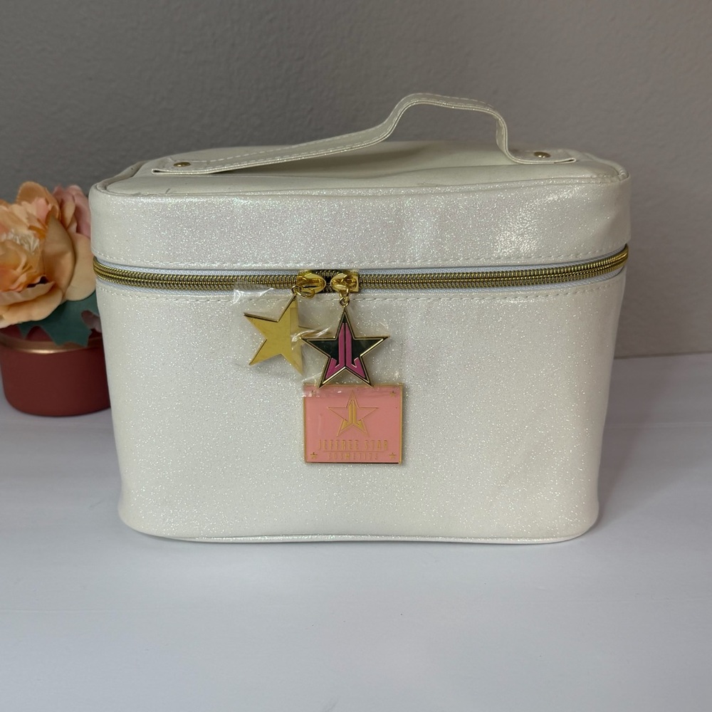 Jeffree Star Cosmetics White Glitter Train Case